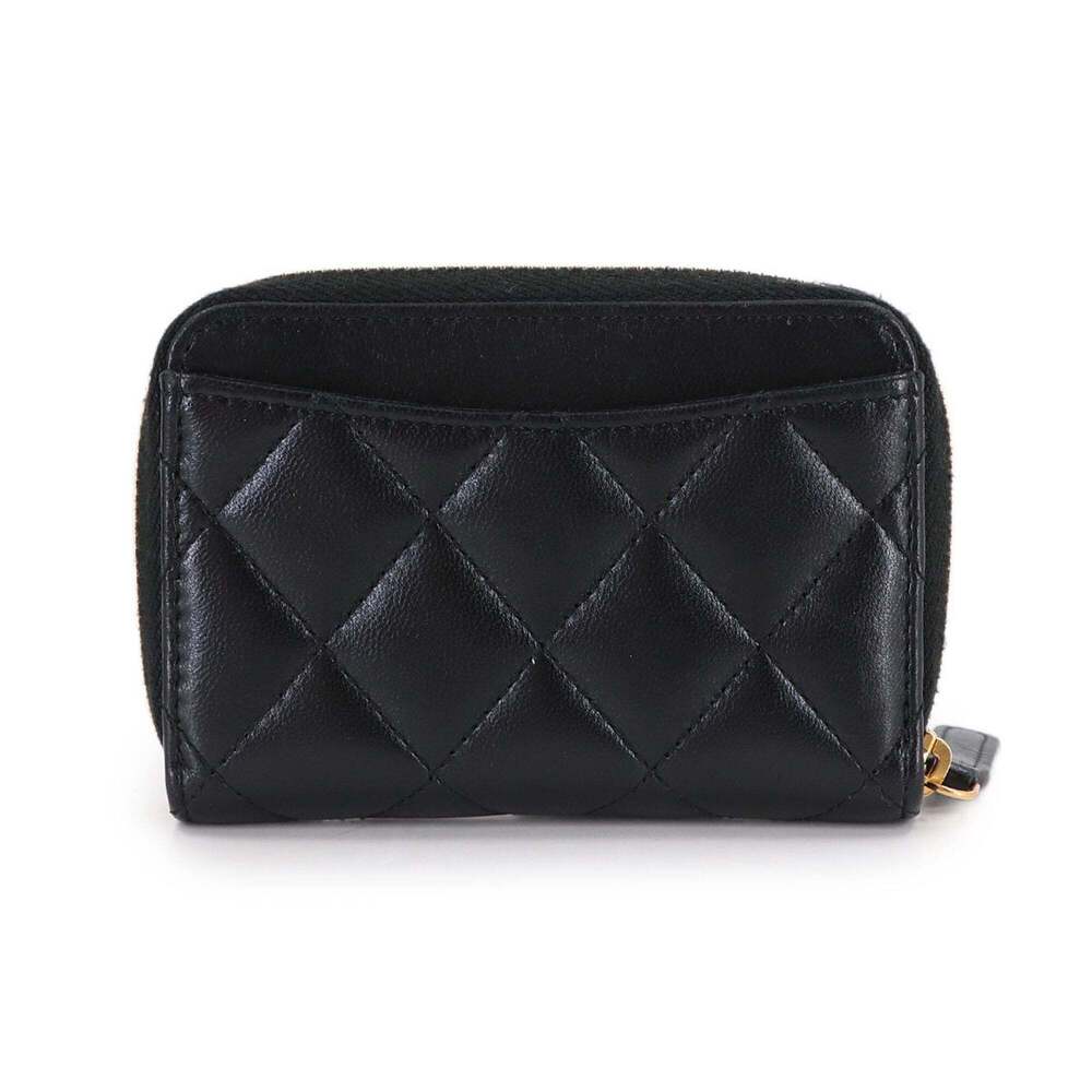 CHANEL Black Lambskin Leather Logo Wallet - Picture 3 of 9